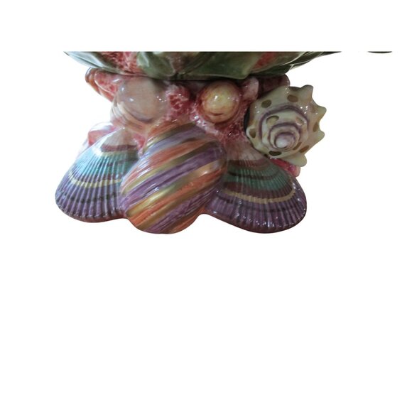 Vintage Fitz & Floyd Oceana Shell Centerpiece Bowl Y2K Retired GUC Small Chips - Picture 12 of 16